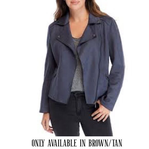 Nwt’s Philosophy Faux leather moto brown/ jacket  mushroom fashion - Picture 4 of 15